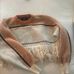 Cider Cropped Sweater in Cream and Brown